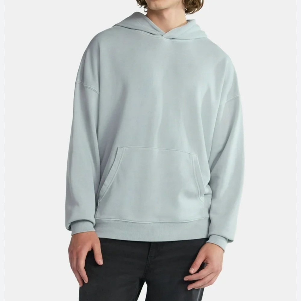 NWT! Men’s buttery soft light blue hooded oversized sweatshirt Medium - Picture 5 of 5